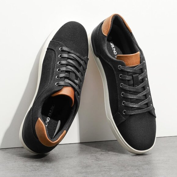 Bruno Marc Men's Black Stylish Sneakers Canvas  Casual Comfort Walking Shoes - Picture 6 of 9